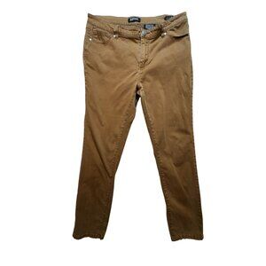 Buffalo David Bitton Womens Slim Fit Skinny Ankle Pants Size 12 Brown Stretch